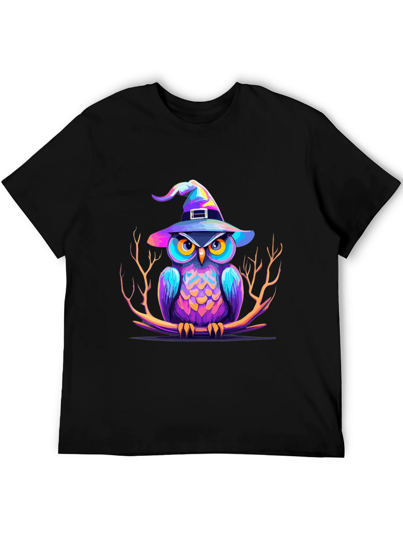 Whimsical Owl Witch Halloween T-Shirt
