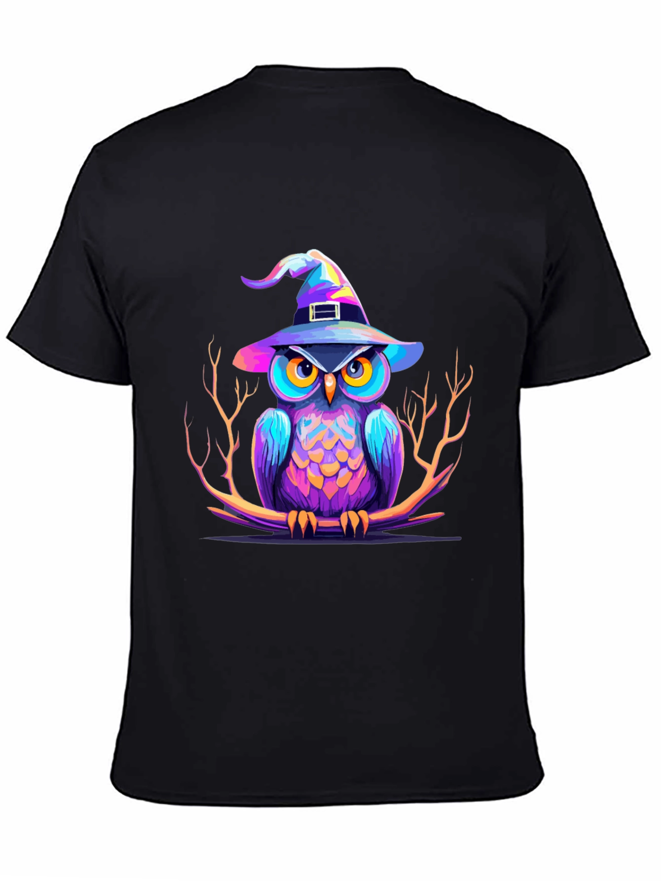 Whimsical Owl Witch Halloween T-Shirt
