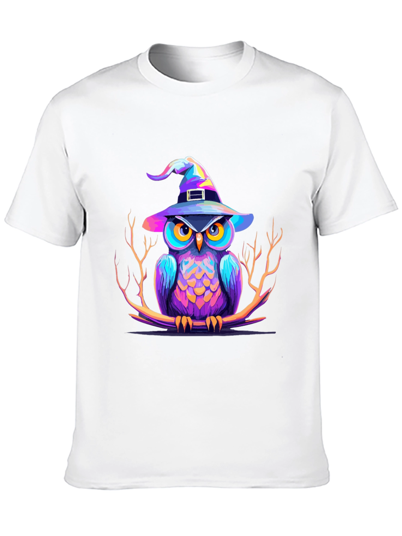 Whimsical Owl Witch Halloween T-Shirt
