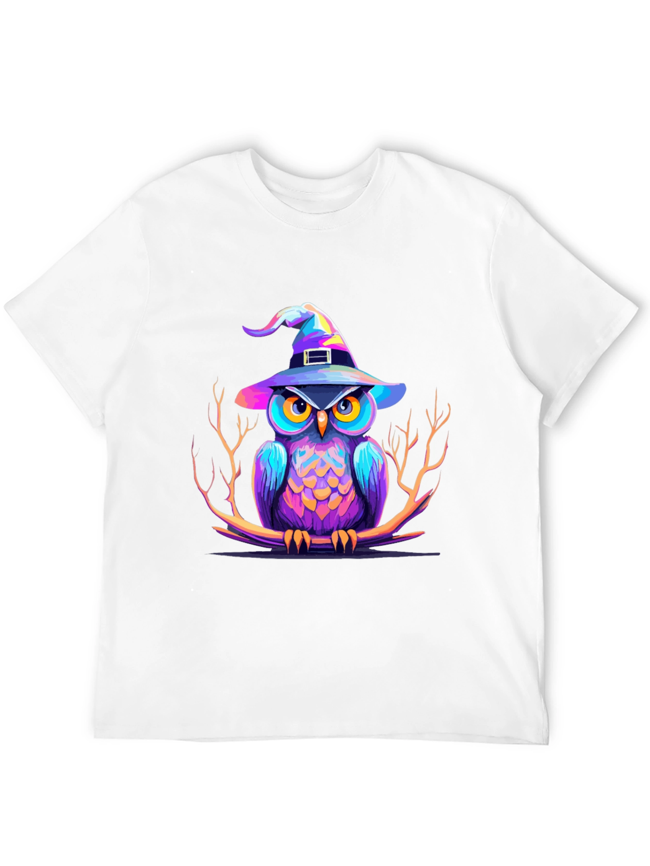 Whimsical Owl Witch Halloween T-Shirt