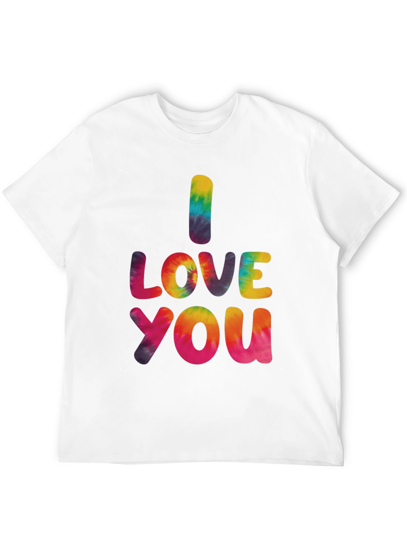 I Love You Tie Dye Graphic Tee - Black