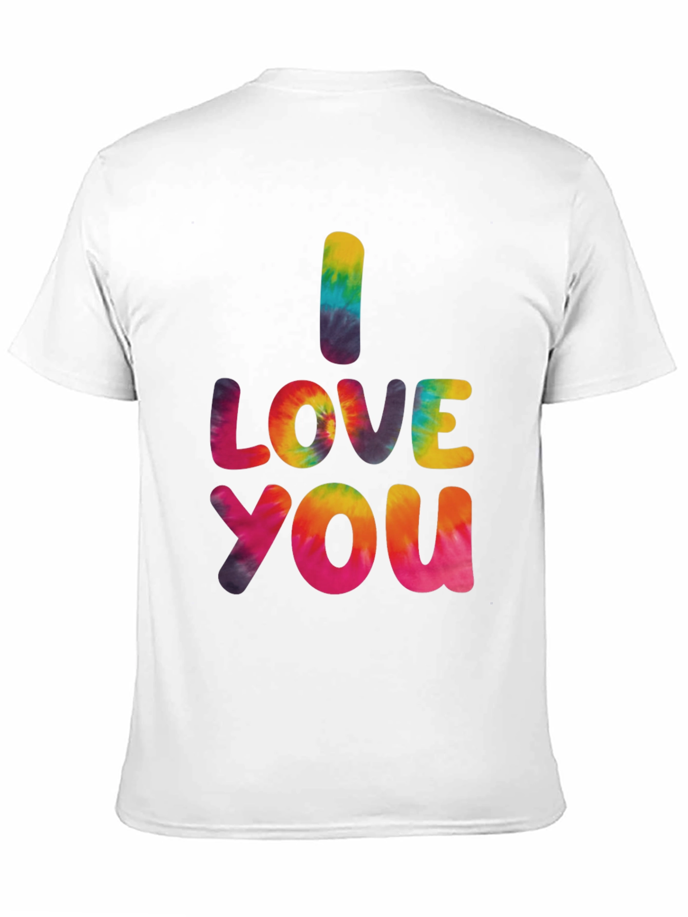 I Love You Tie Dye Graphic Tee - Black