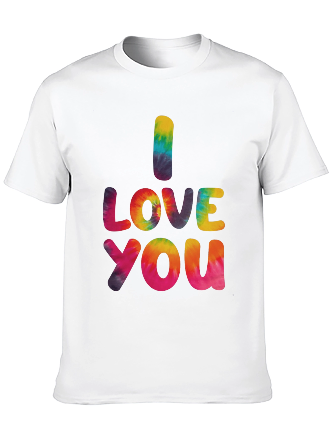 I Love You Tie Dye Graphic Tee - Black