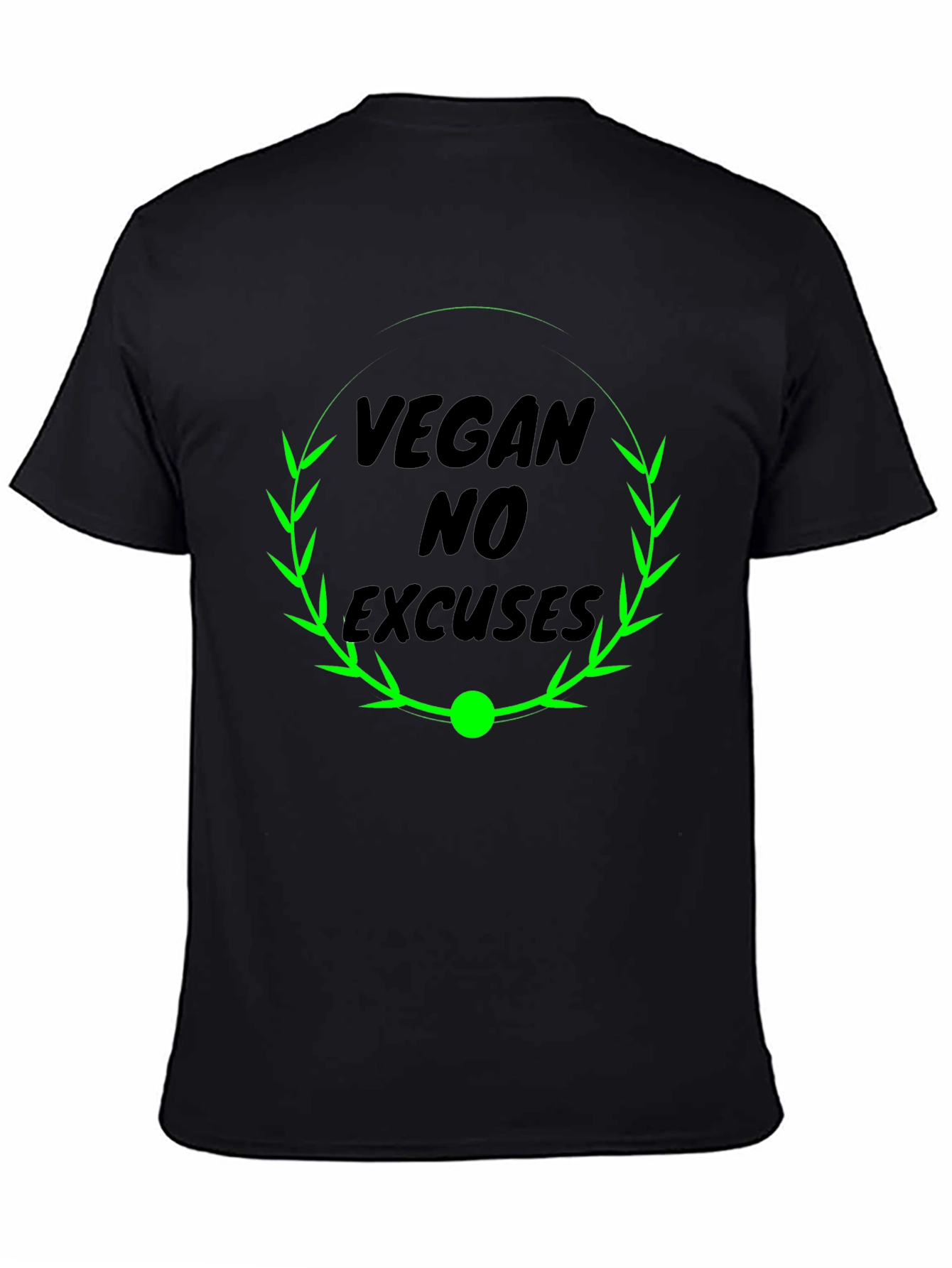 Vegan No Excuses Black Graphic T-Shirt