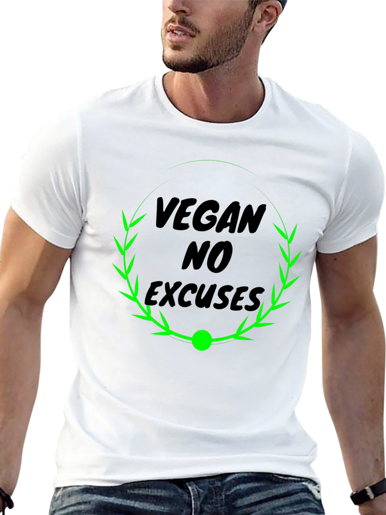 Vegan No Excuses Black Graphic T-Shirt