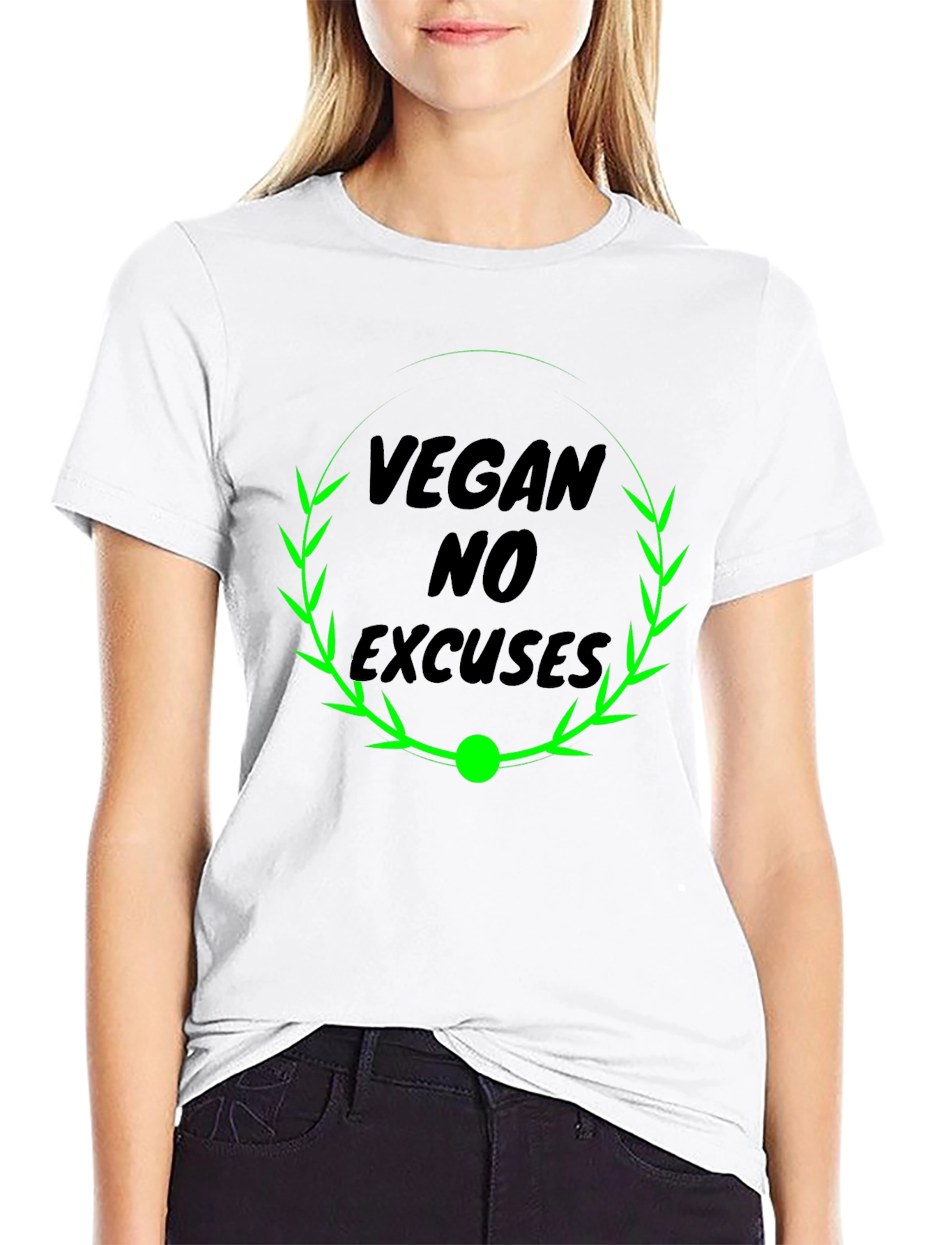 Vegan No Excuses Black Graphic T-Shirt