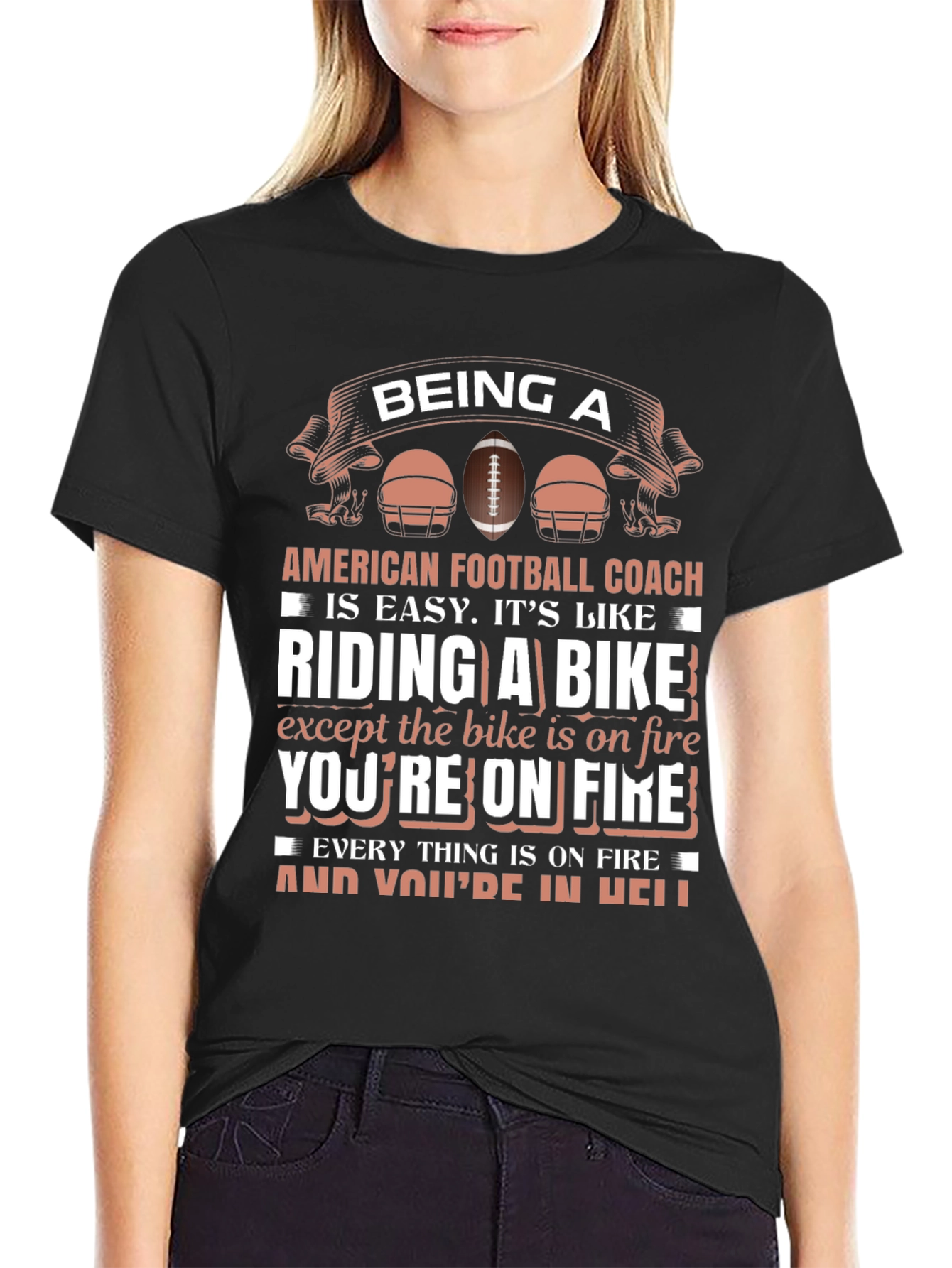 American Football Coach Riding A Bike T-Shirt