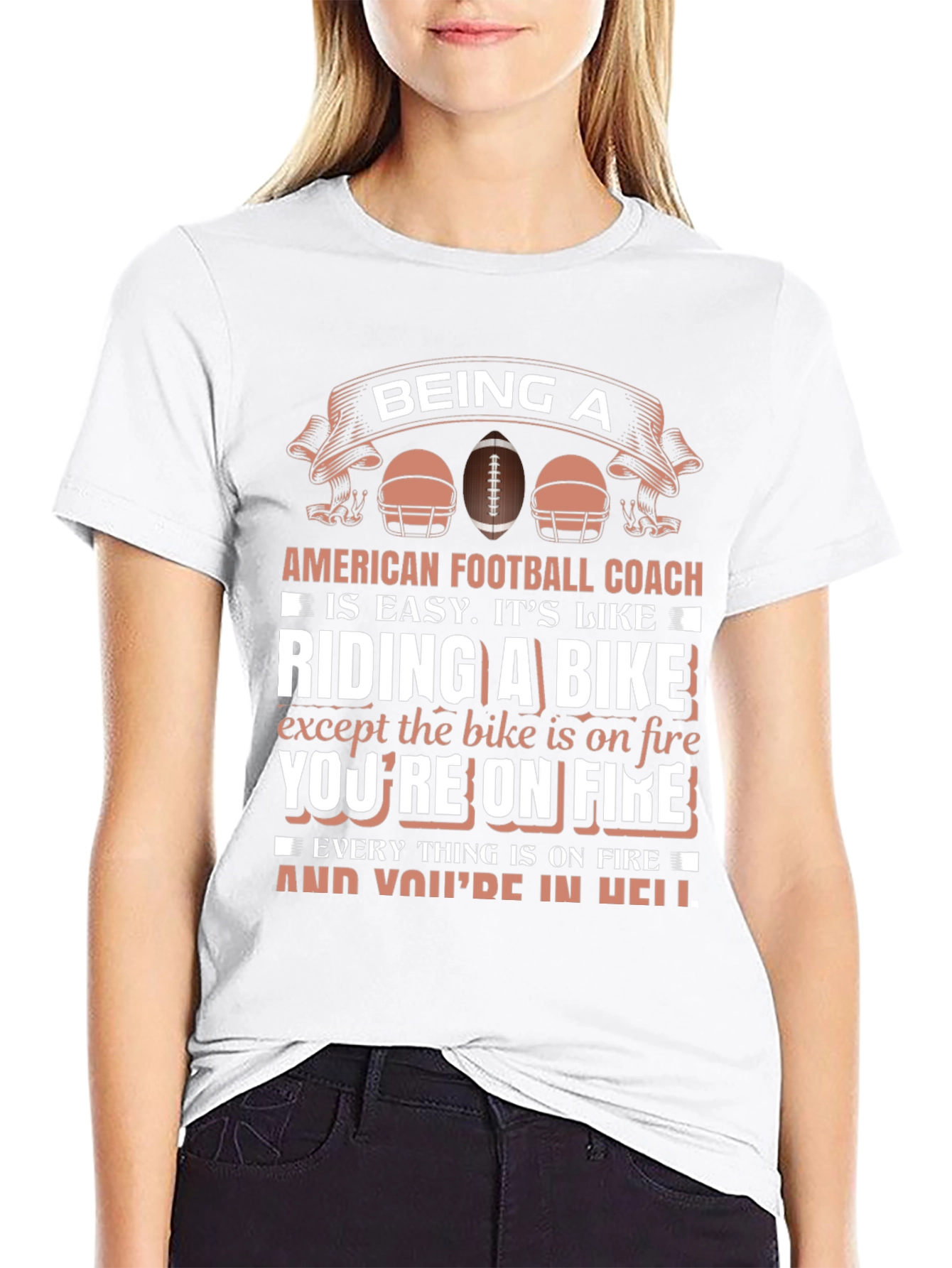American Football Coach Riding A Bike T-Shirt