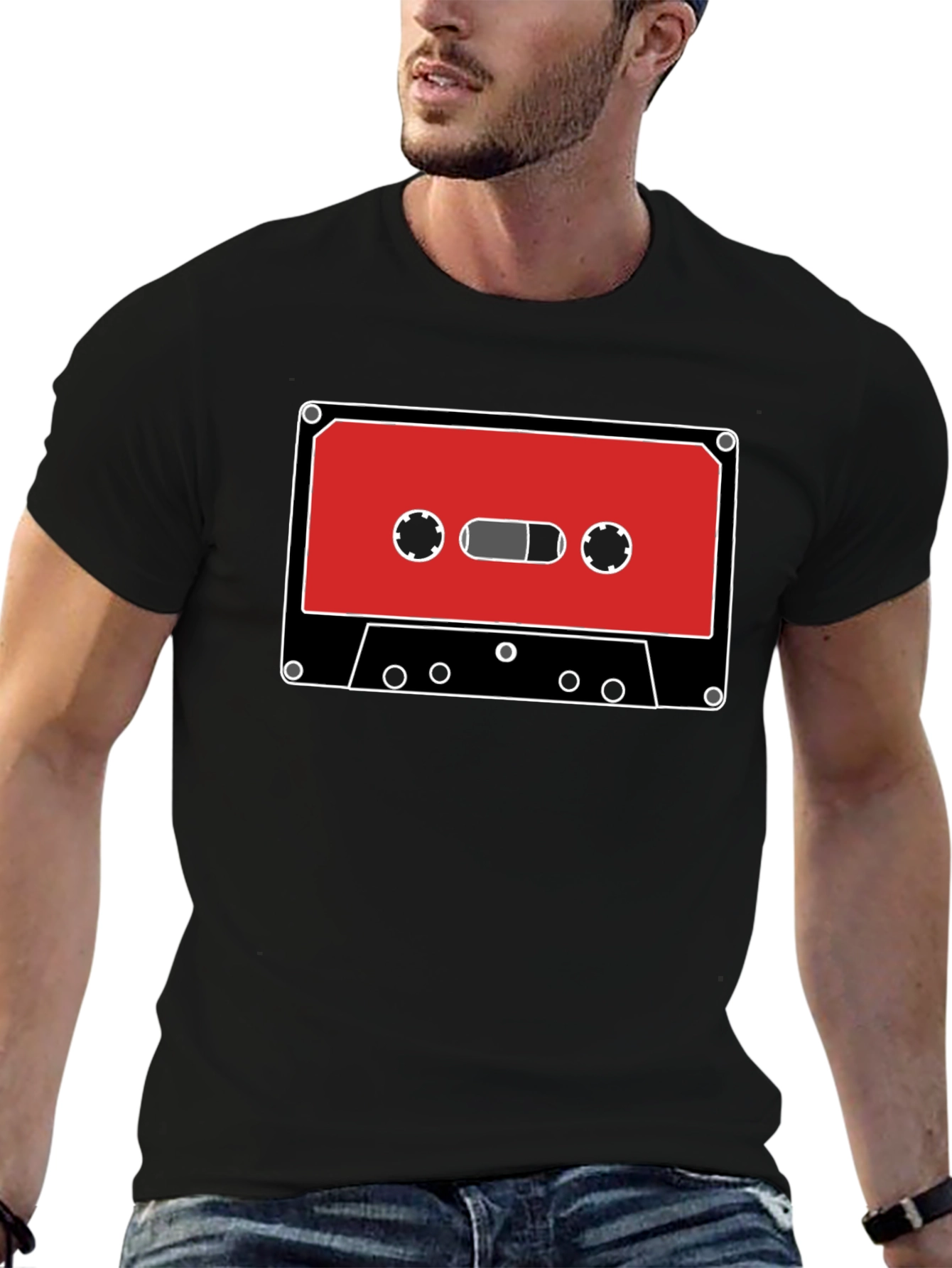 Retro Cassette Tape Graphic Tee - Classic Audio Style