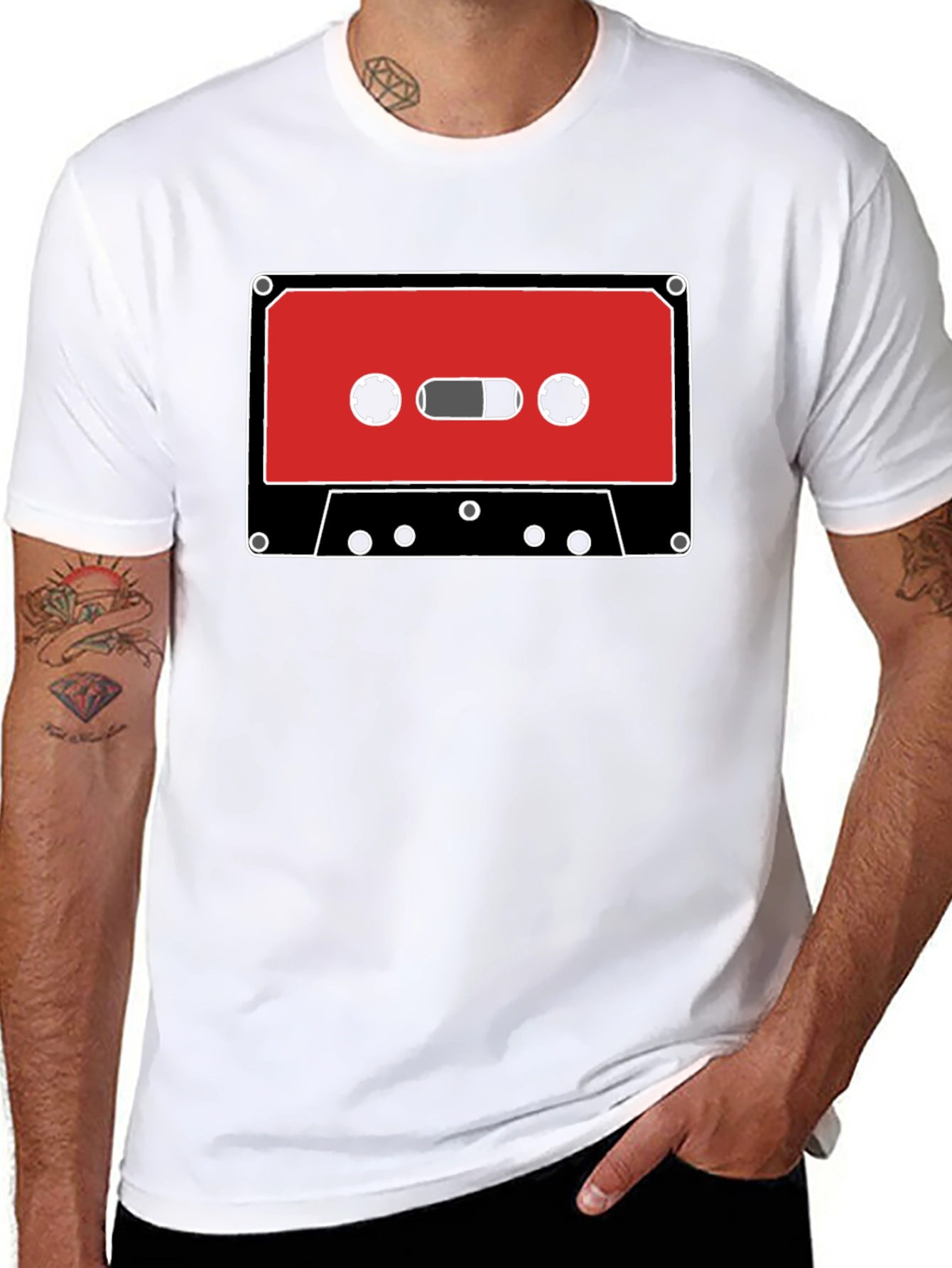 Retro Cassette Tape Graphic Tee - Classic Audio Style