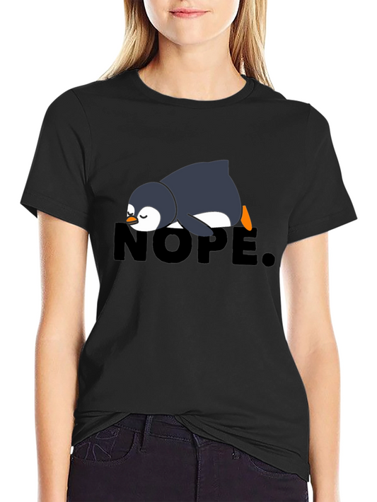 Nope Penguin Graphic T-Shirt