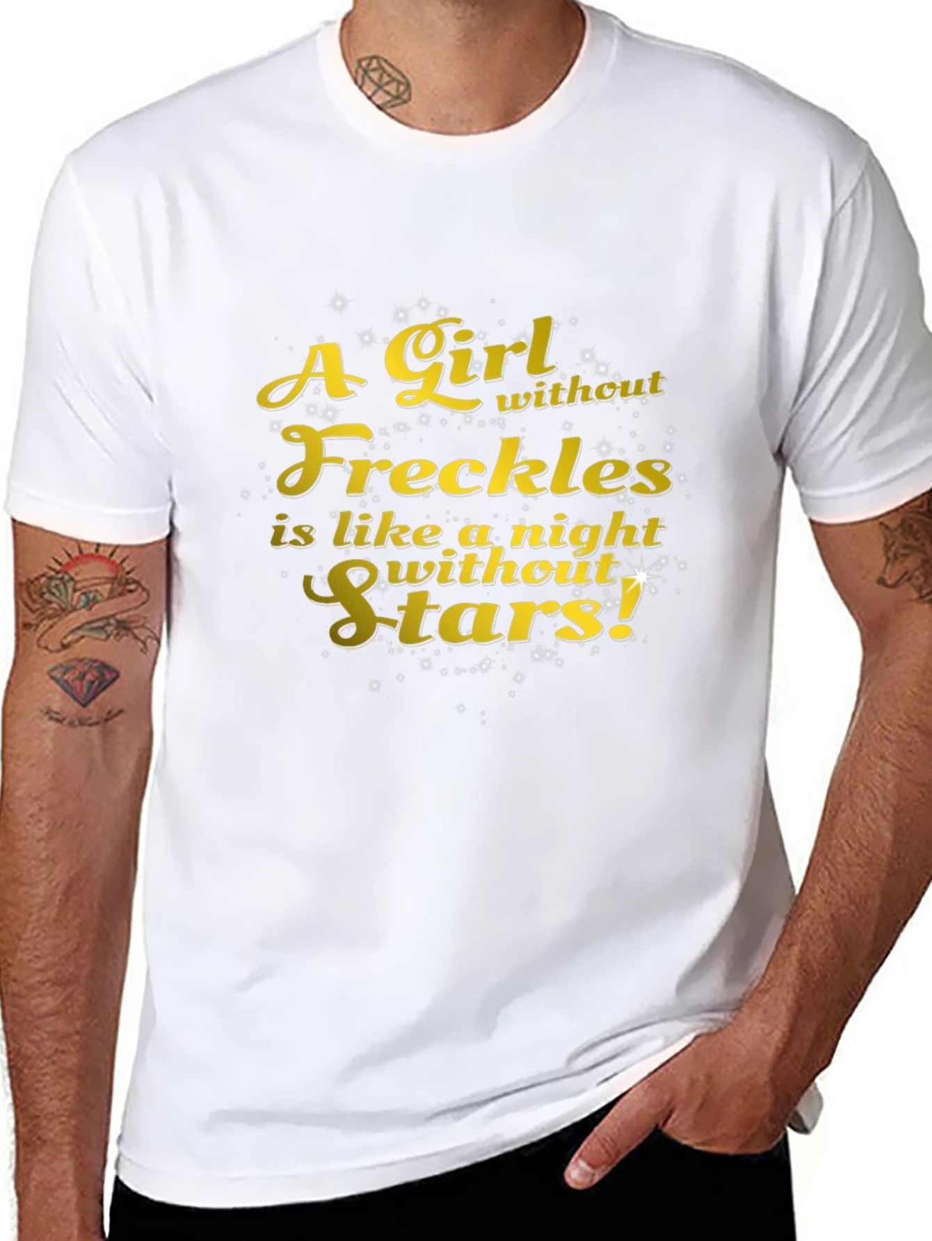 Freckles & Stars Graphic Tee - Soft Black T-Shirt
