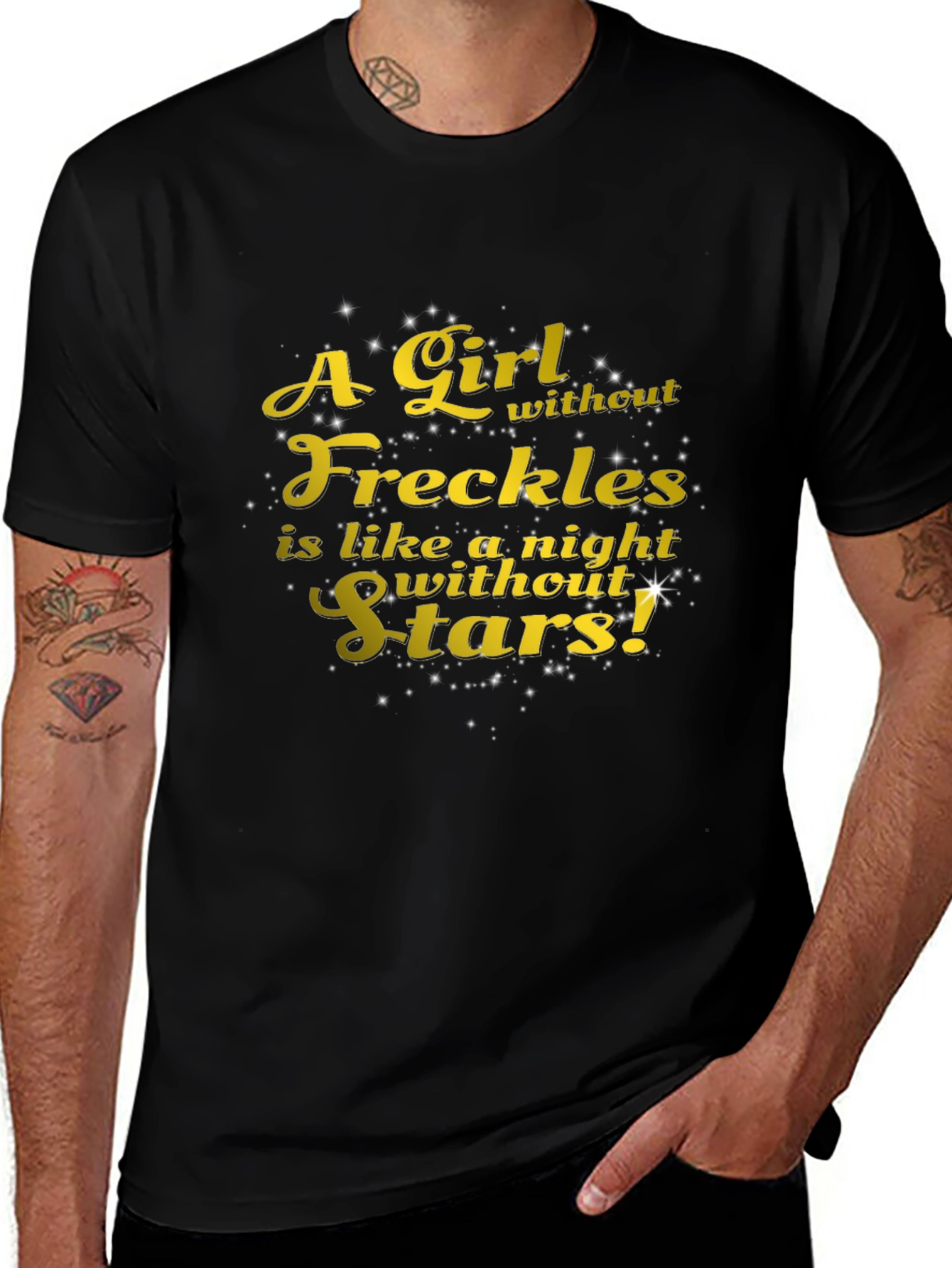 Freckles & Stars Graphic Tee - Soft Black T-Shirt