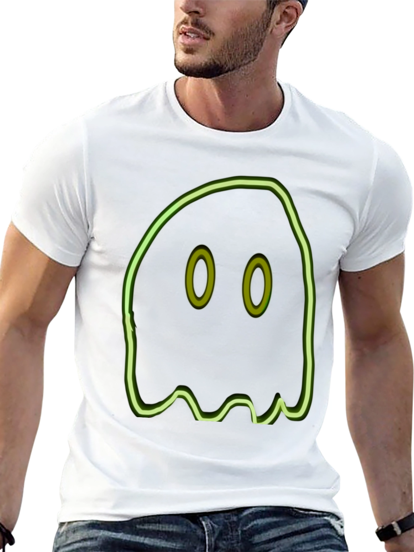 Neon Ghost Graphic Tee - Spooky Style