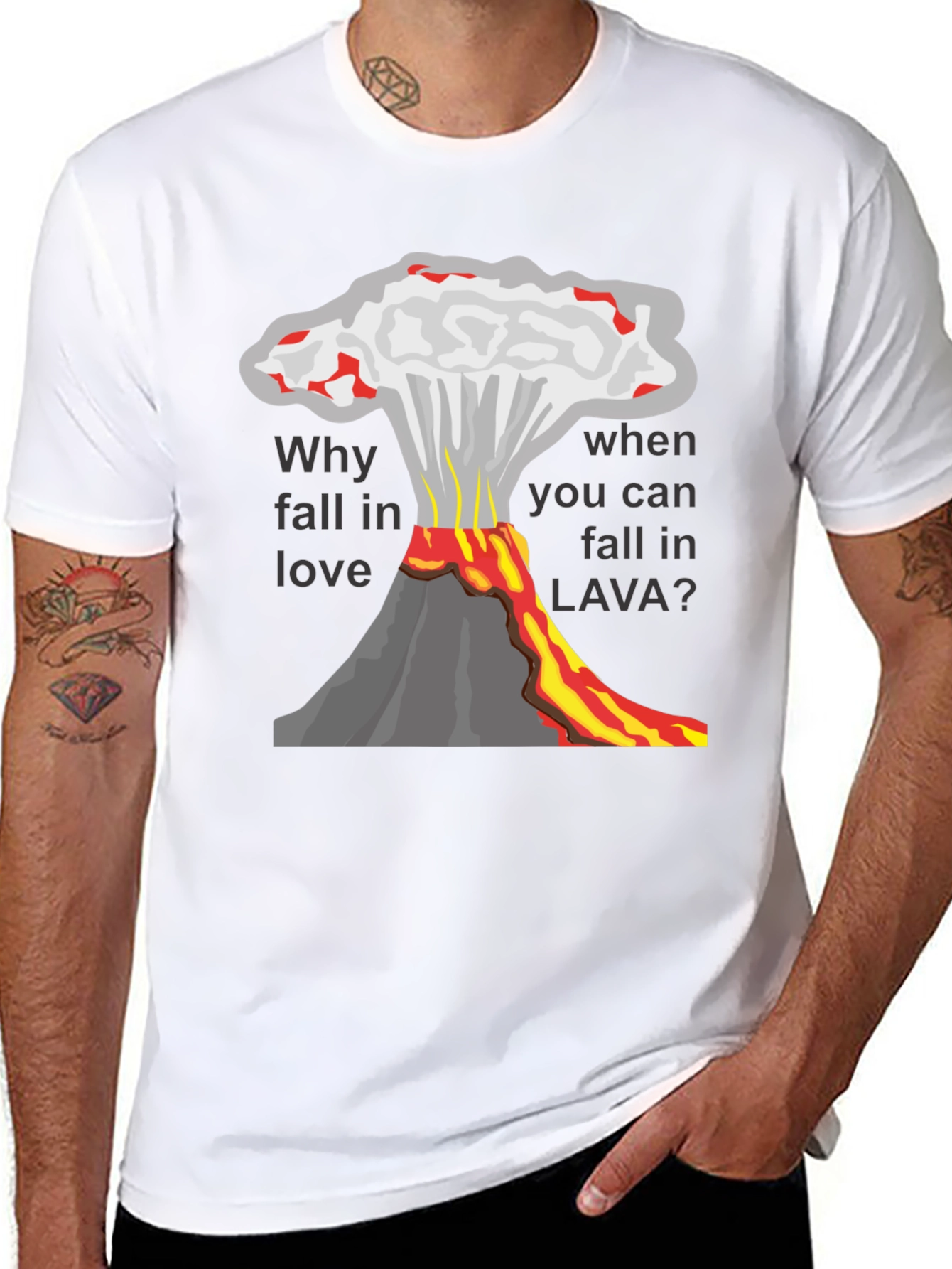 Volcano Lava Love Mens T-Shirt