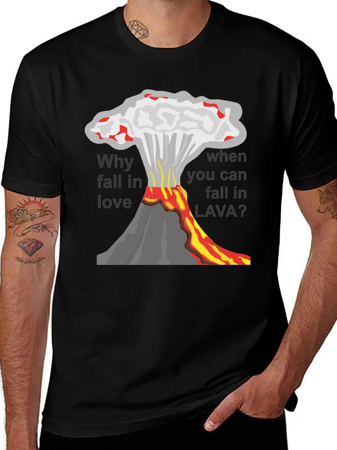 Volcano Lava Love Mens T-Shirt