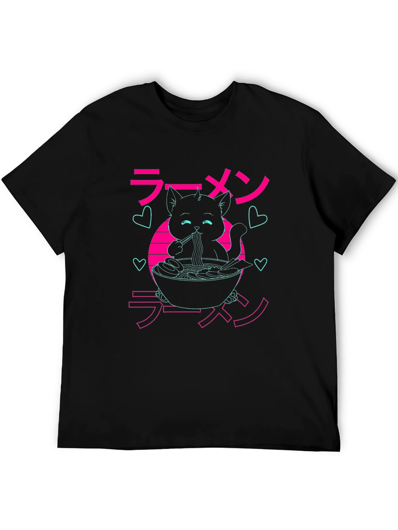 Ramen Cat Graphic Tee - Anime Style