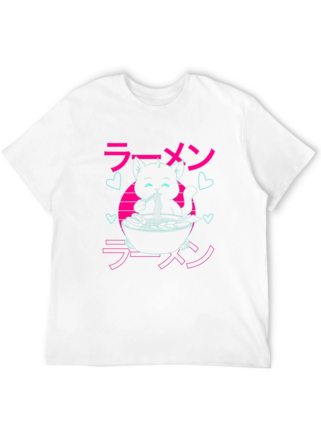 Ramen Cat Graphic Tee - Anime Style