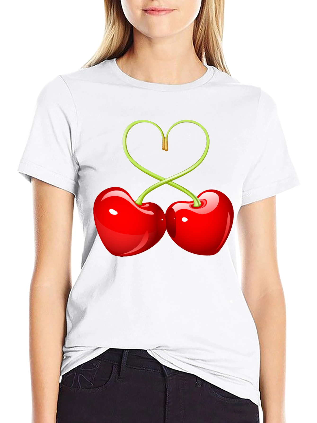 Sweet Cherry Heart Graphic Tee