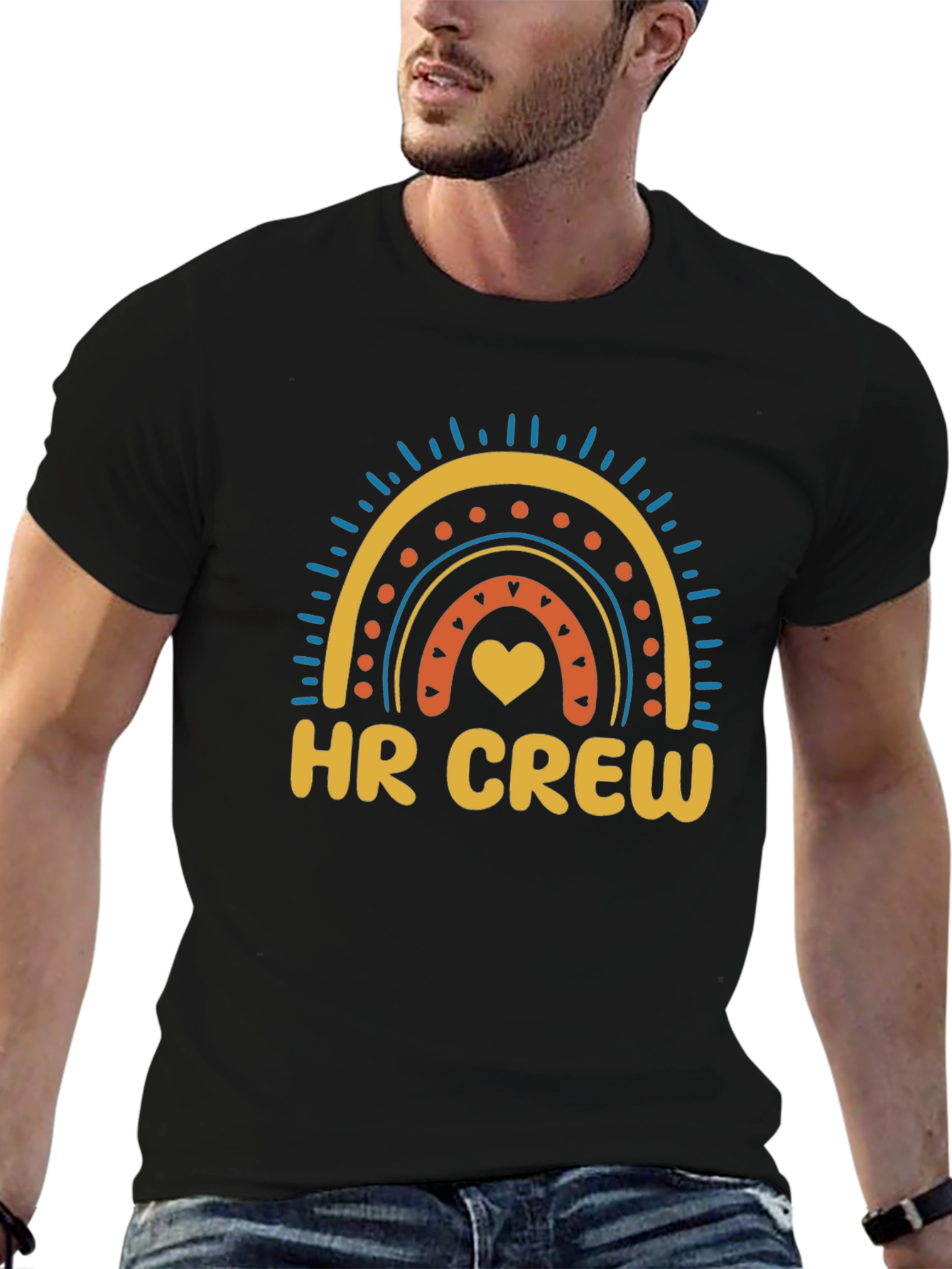 HR Crew Rainbow Graphic Tee - Black