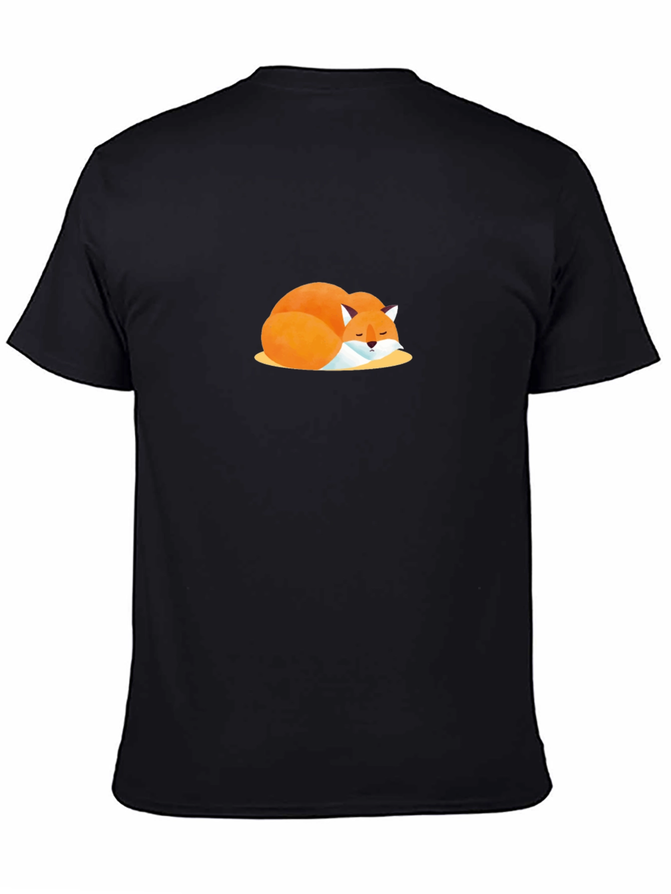 Sleeping Fox Graphic Tee - Comfortable Black T-Shirt