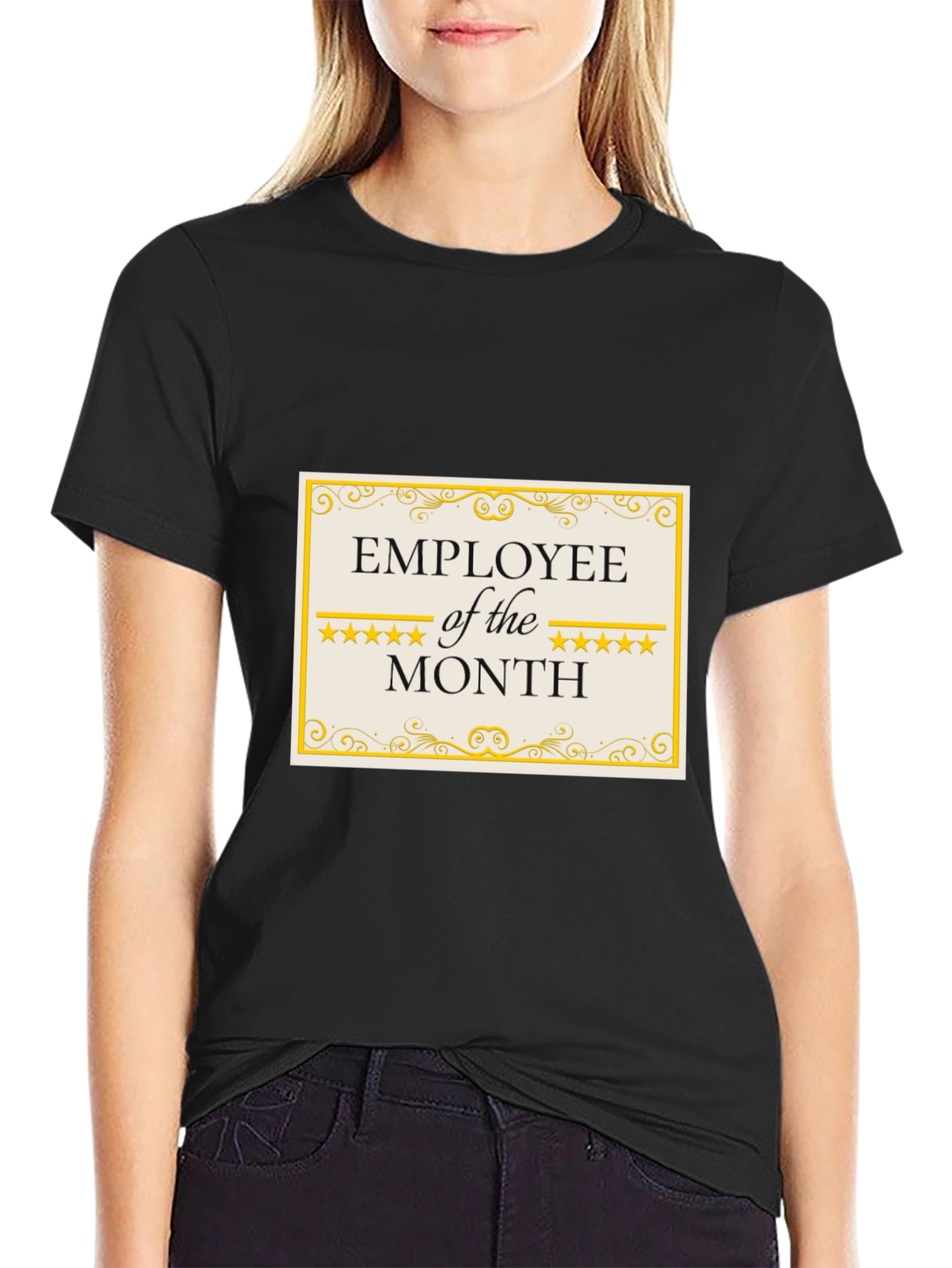 Employee of the Month T-Shirt - Black Cotton