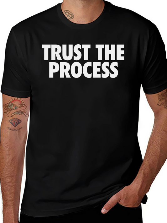 Trust The Process Black Cotton Graphic Tee