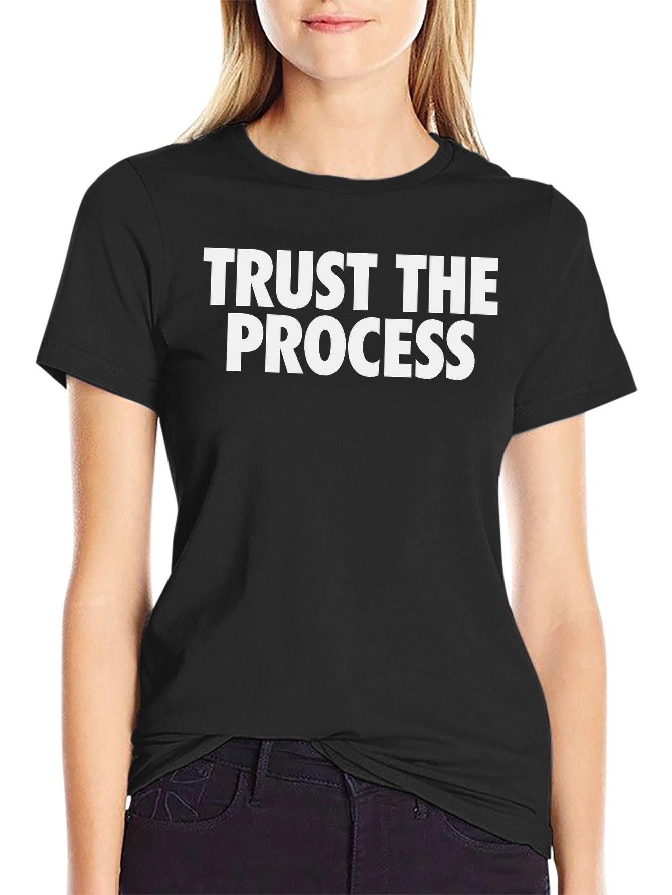 Trust The Process Black Cotton Graphic Tee