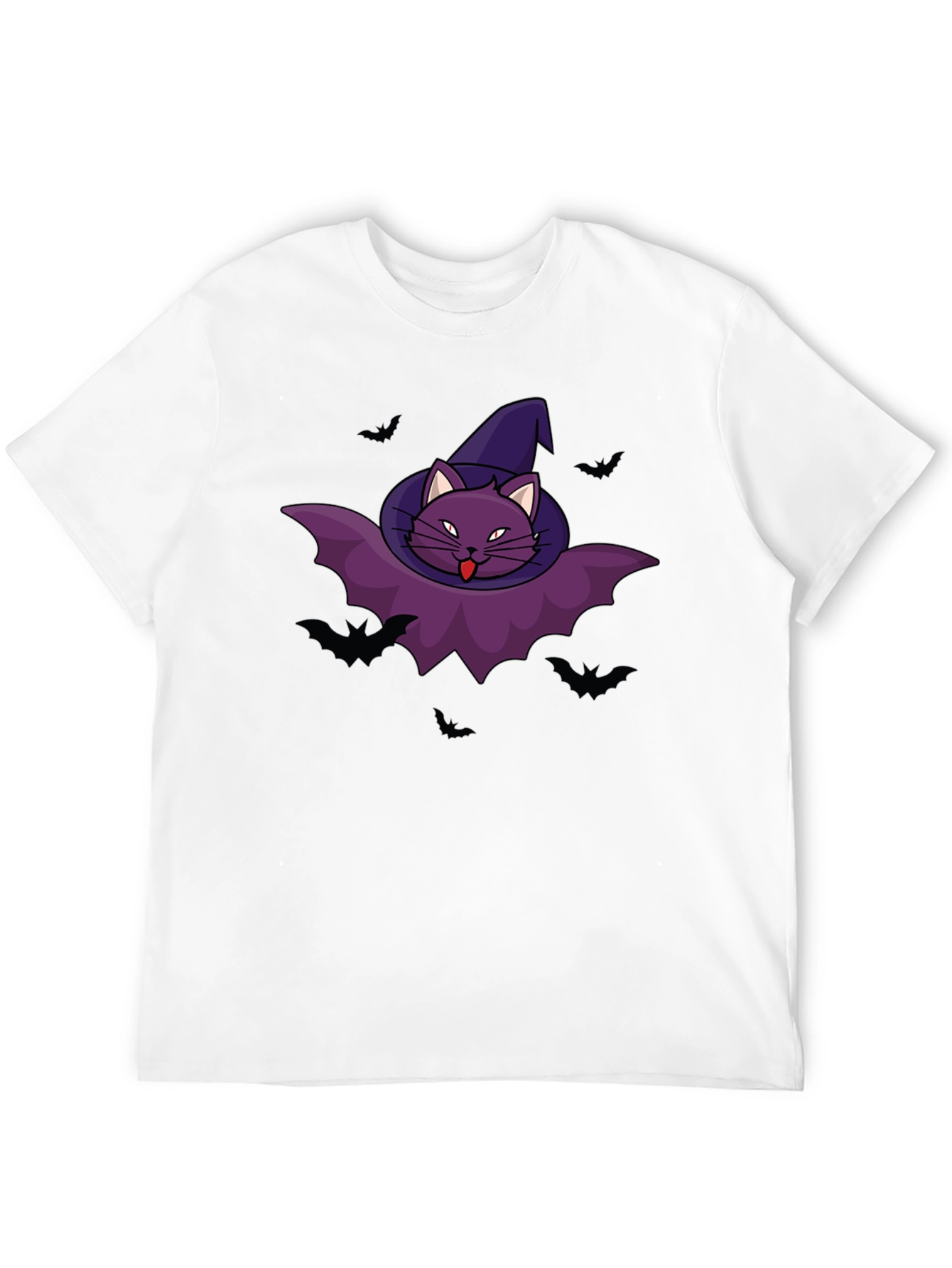 Halloween Cat Bat Graphic Tee