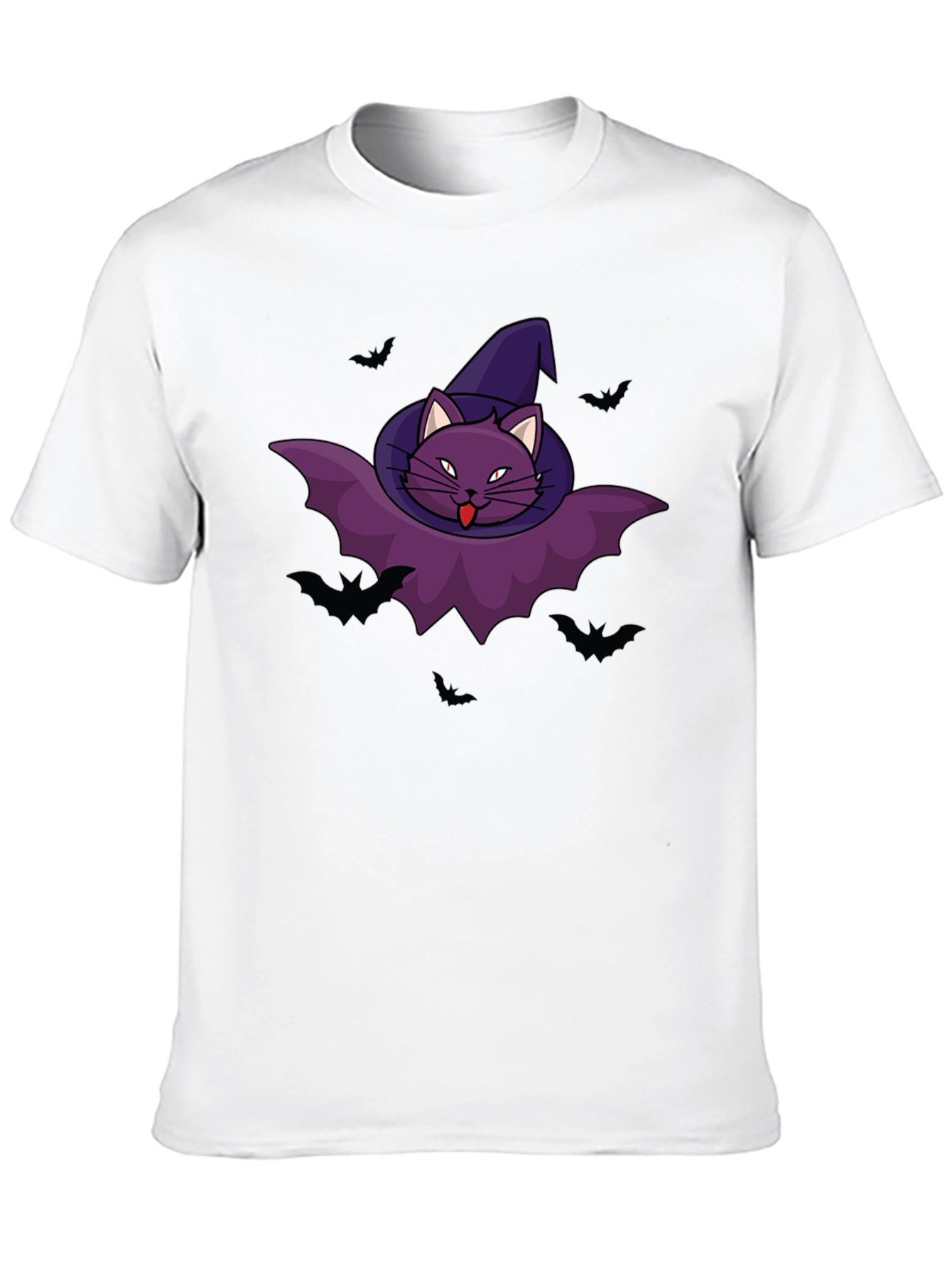 Halloween Cat Bat Graphic Tee