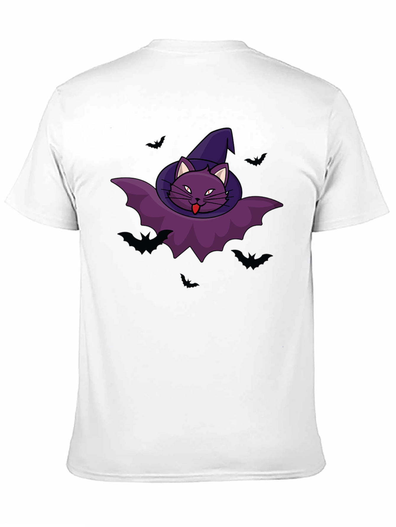 Halloween Cat Bat Graphic Tee