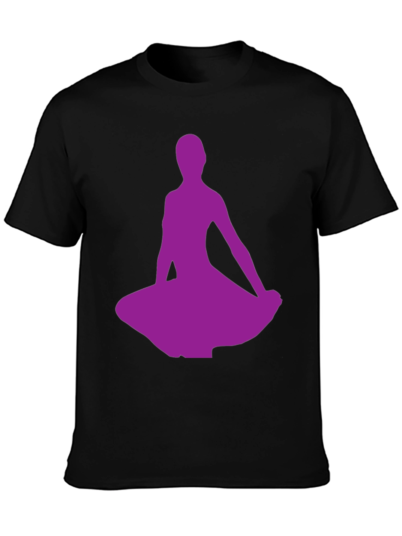 Purple Dancer Silhouette Black T-Shirt