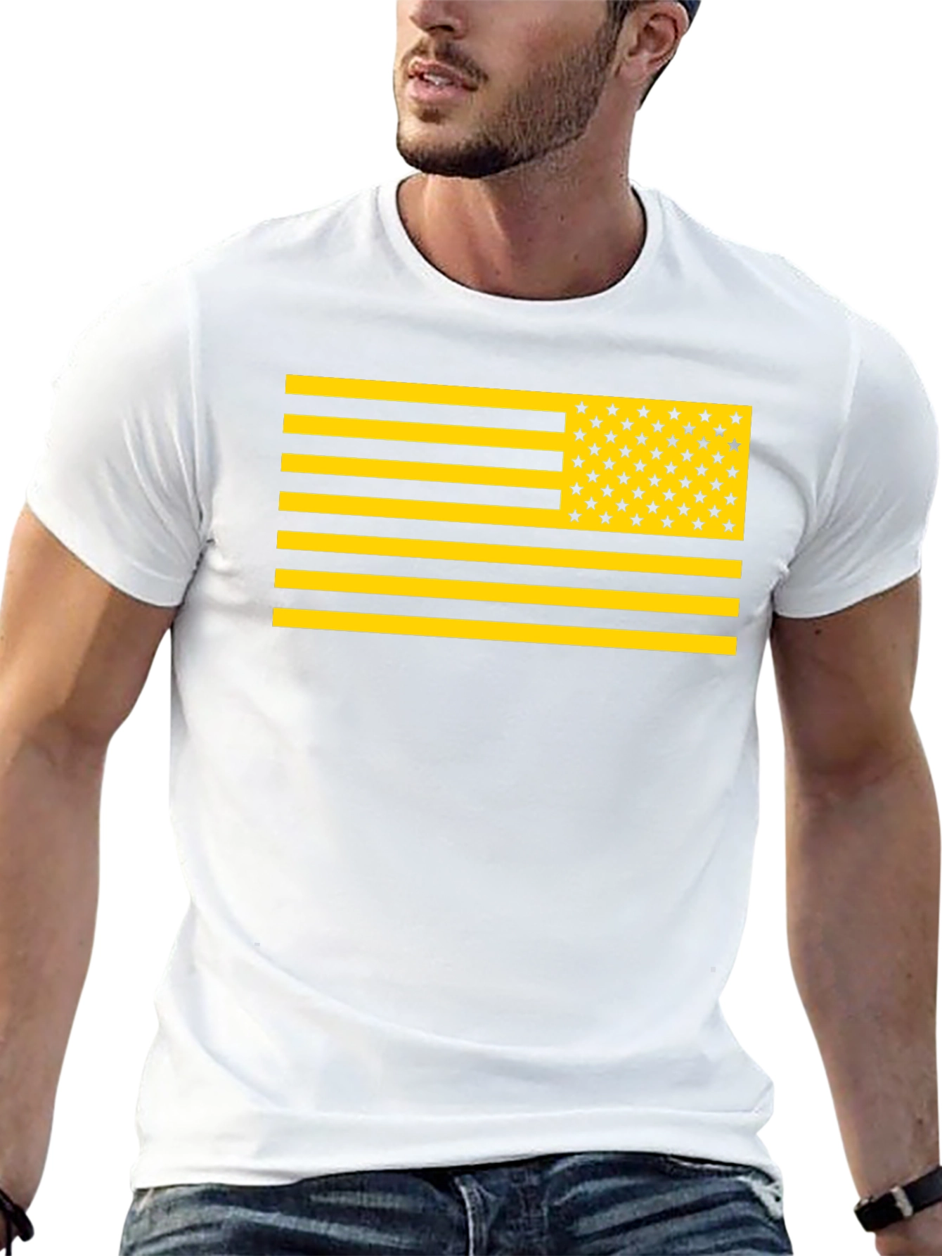 Novelty American Flag Graphic T-Shirt