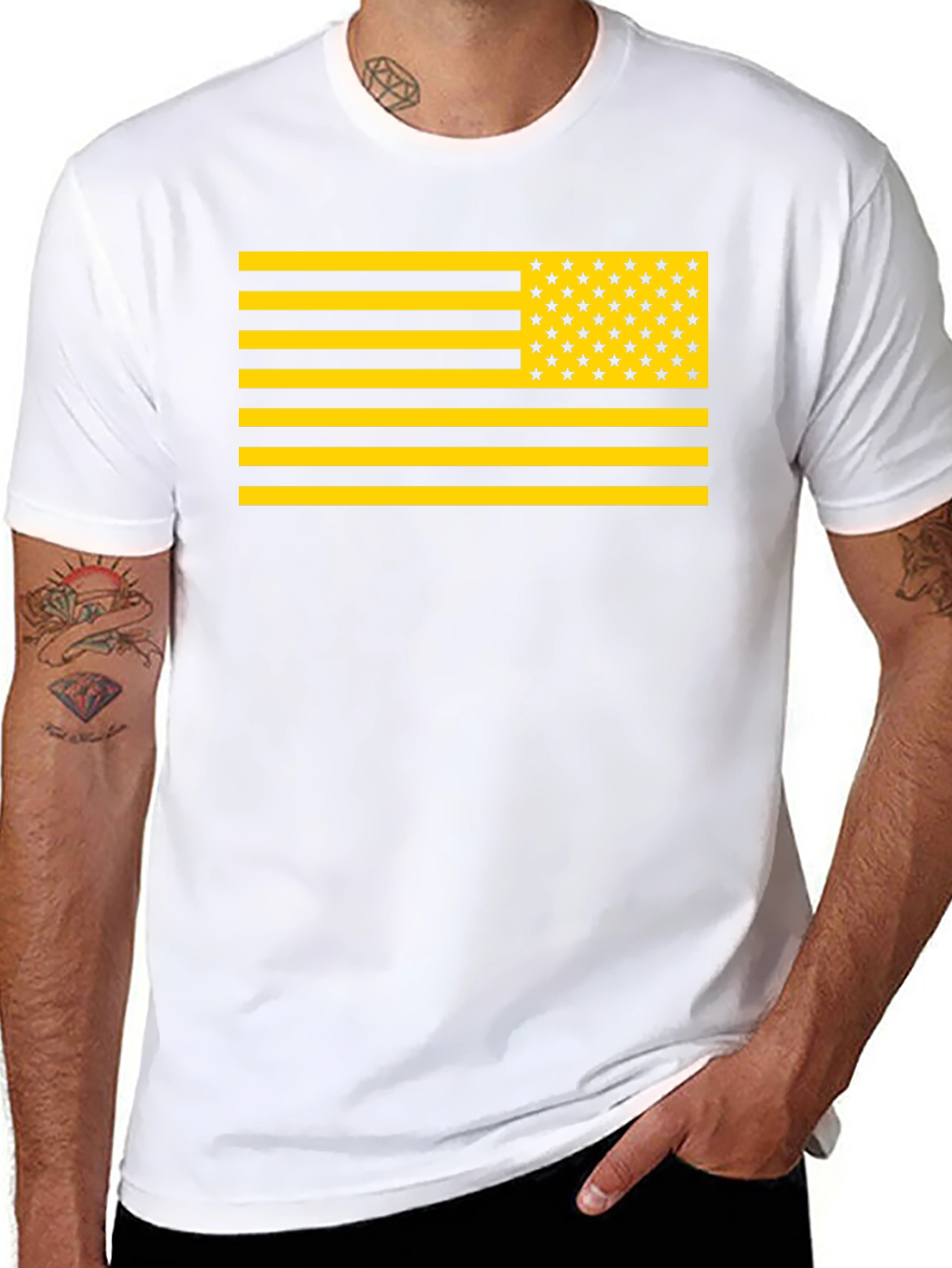 Novelty American Flag Graphic T-Shirt