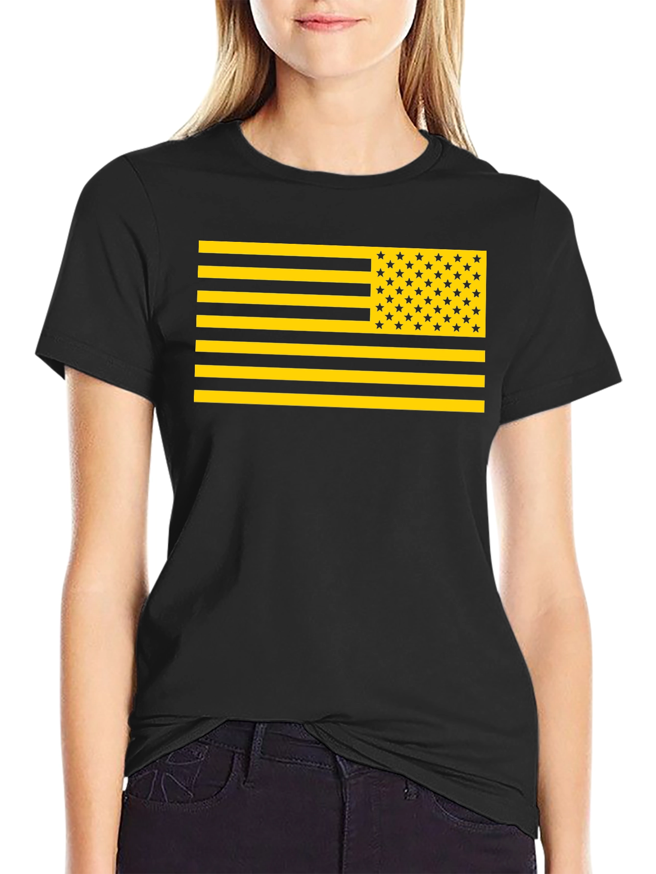 Novelty American Flag Graphic T-Shirt
