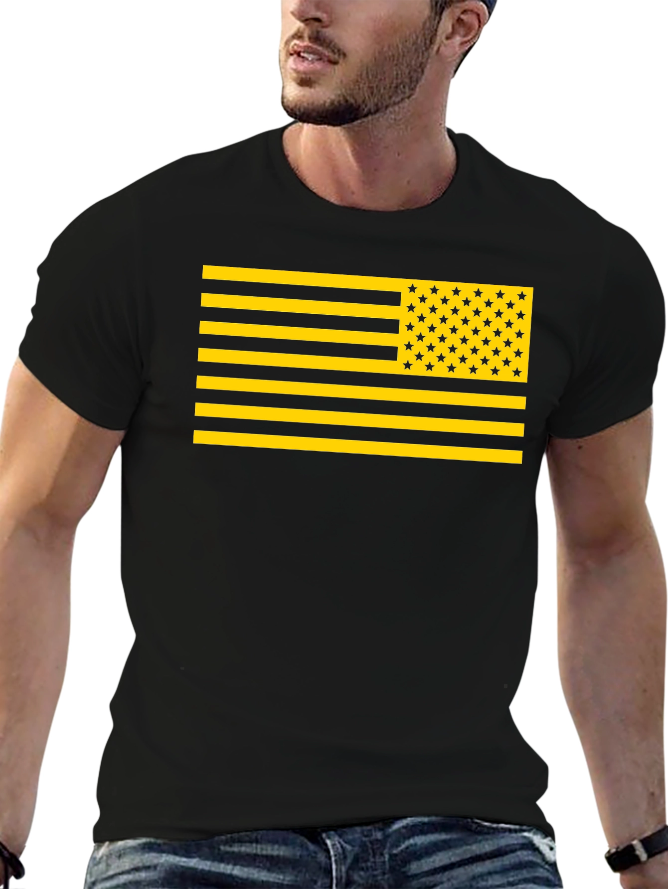 Novelty American Flag Graphic T-Shirt