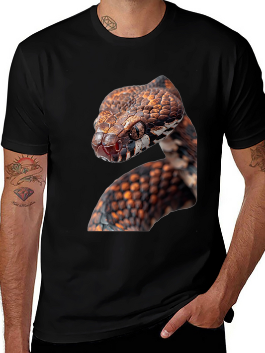 Snake Graphic Black T-Shirt - Reptile Lover Tee