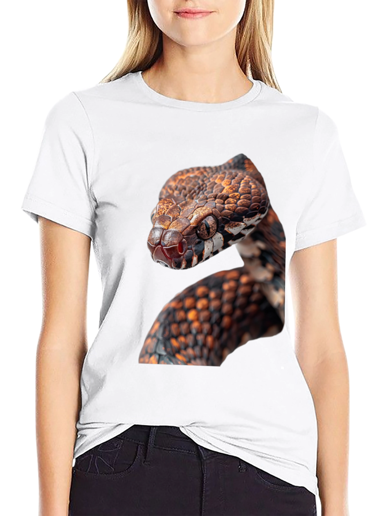 Snake Graphic Black T-Shirt - Reptile Lover Tee