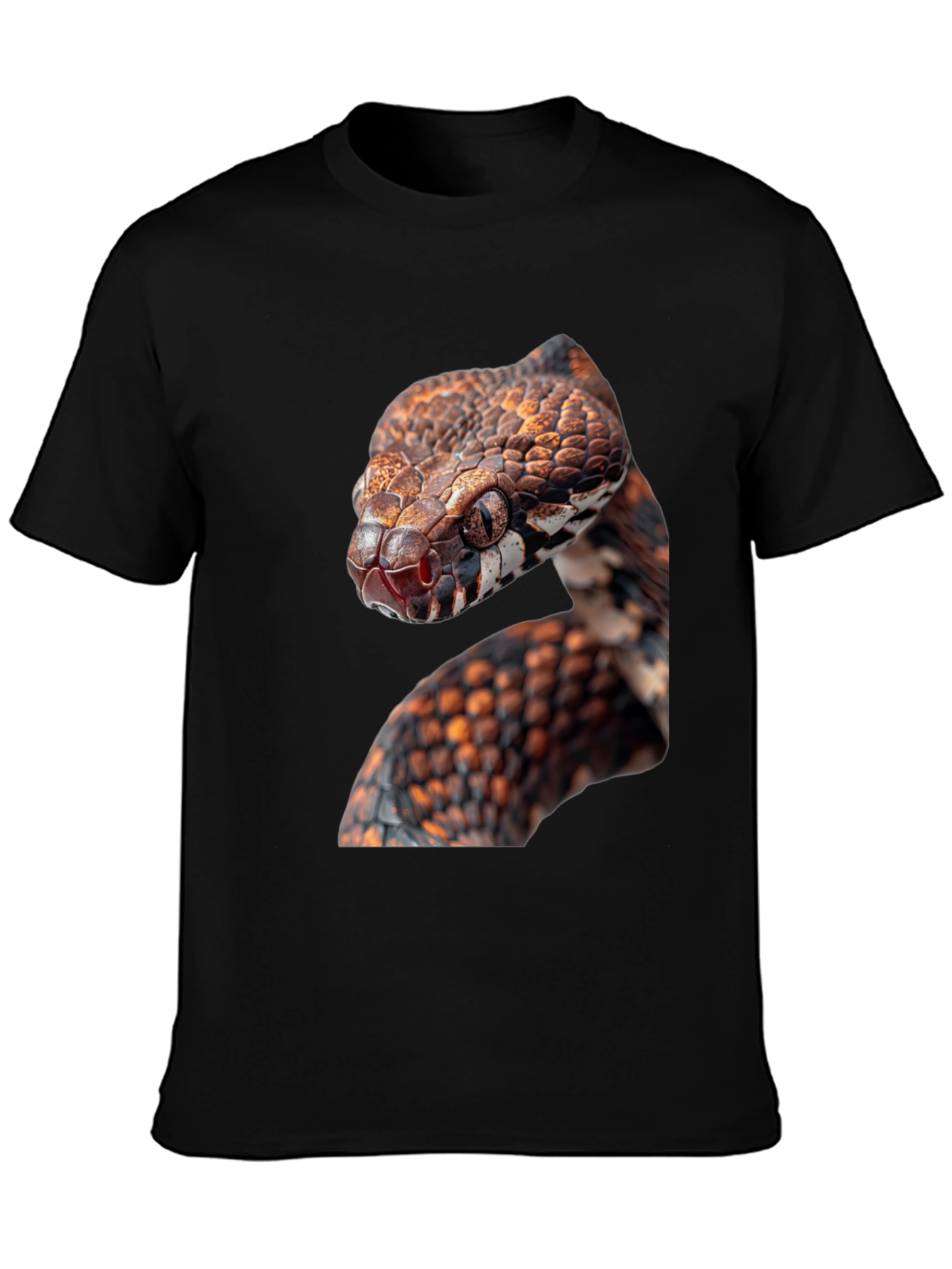Snake Graphic Black T-Shirt - Reptile Lover Tee