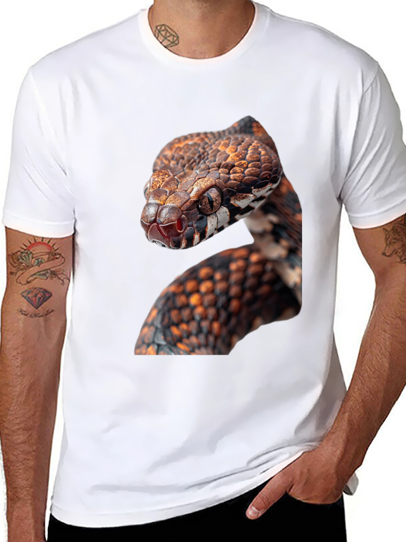 Snake Graphic Black T-Shirt - Reptile Lover Tee