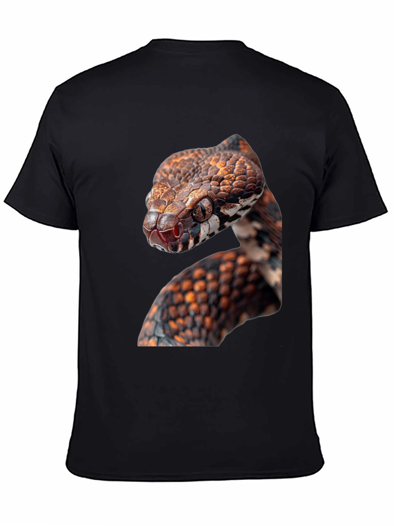Snake Graphic Black T-Shirt - Reptile Lover Tee