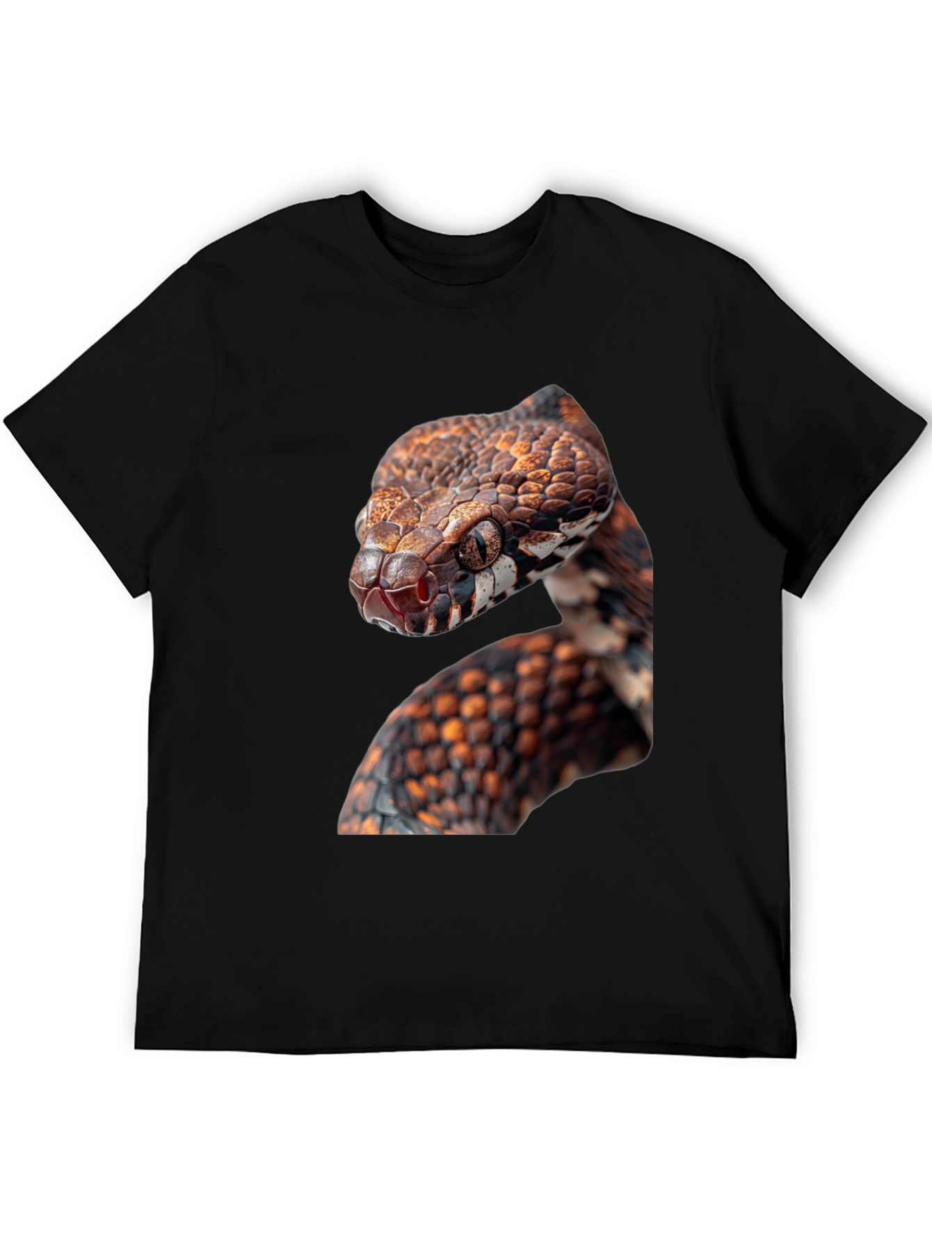 Snake Graphic Black T-Shirt - Reptile Lover Tee