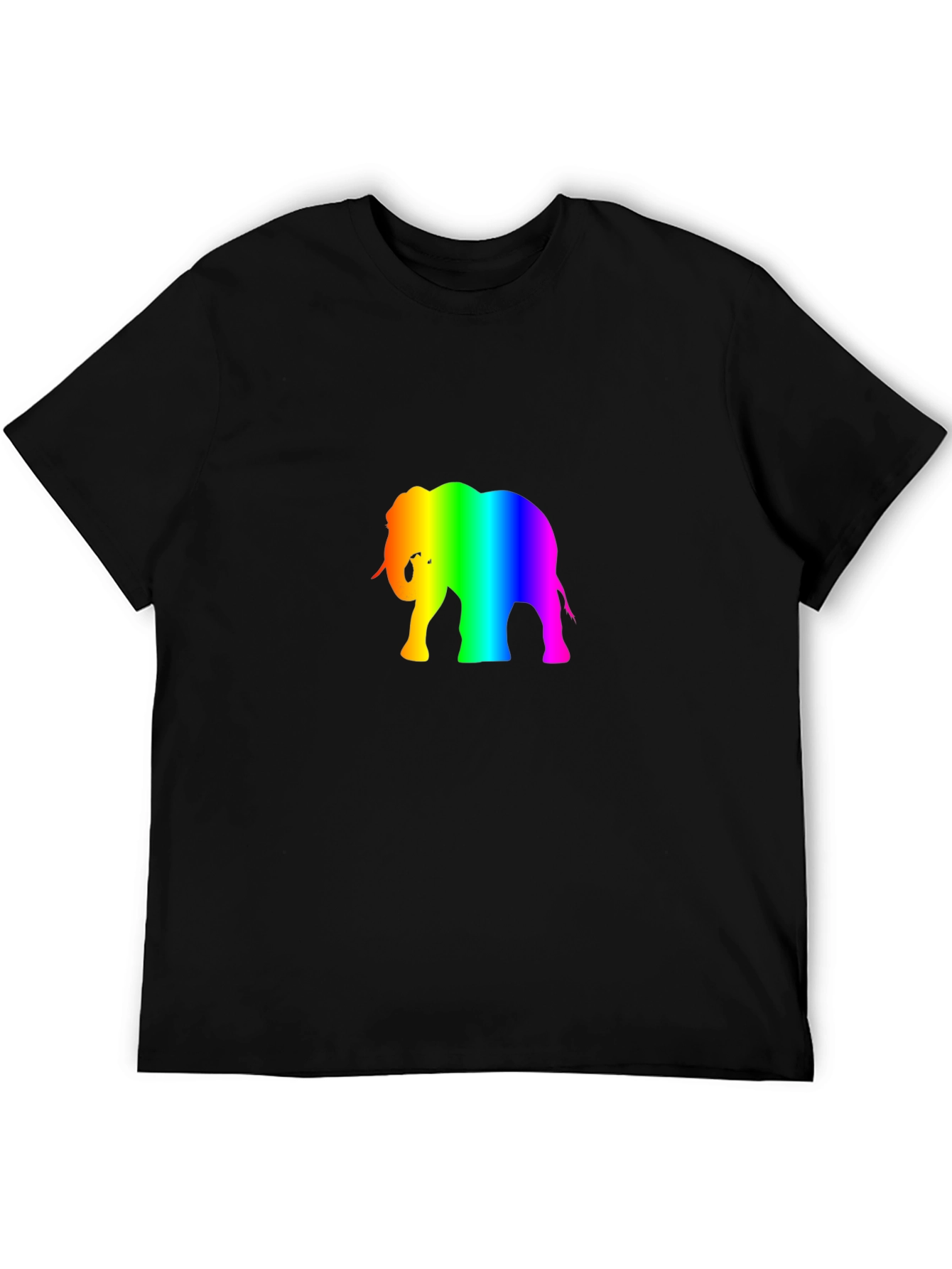 Rainbow Elephant Graphic Tee - Black