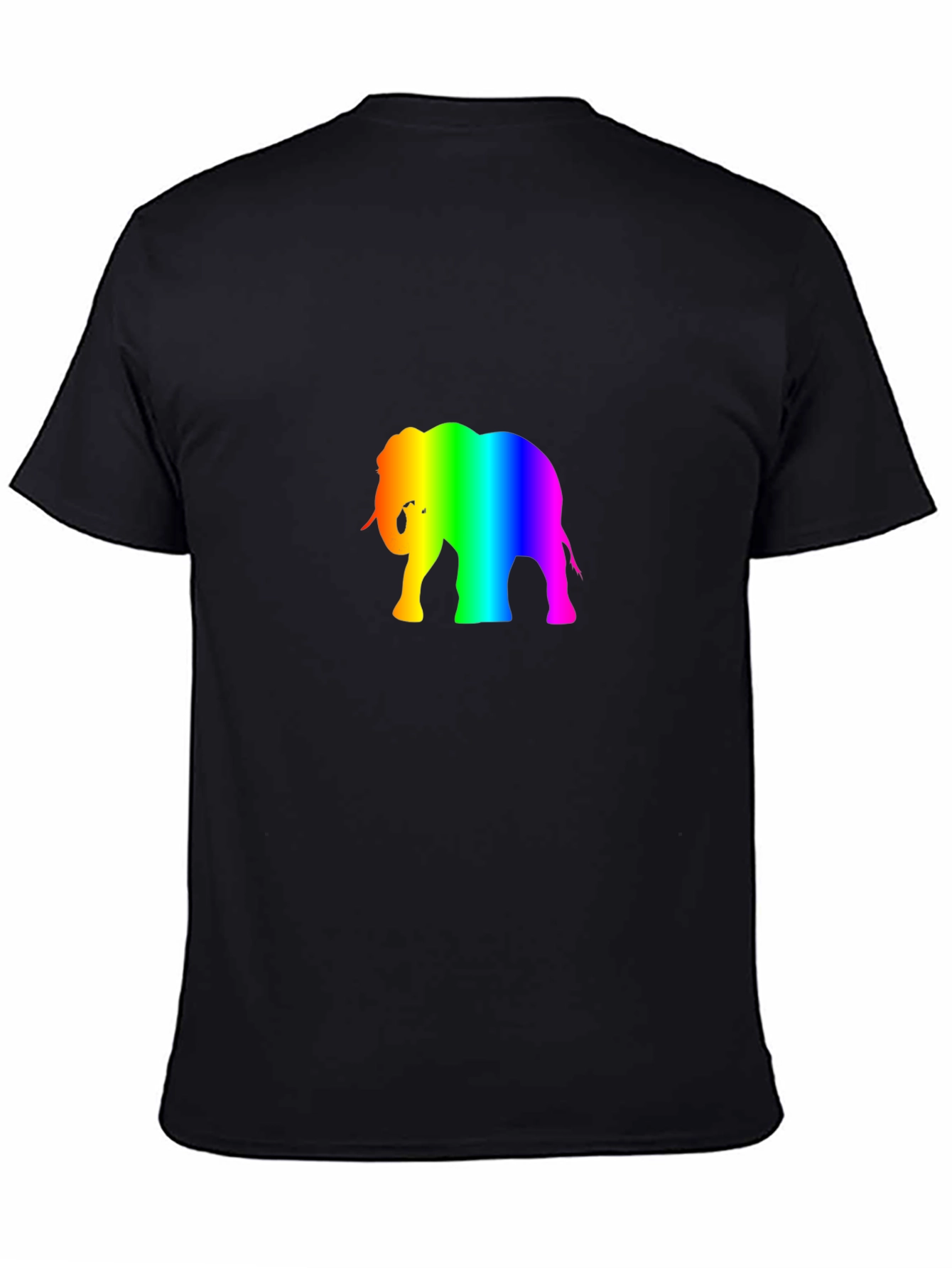 Rainbow Elephant Graphic Tee - Black