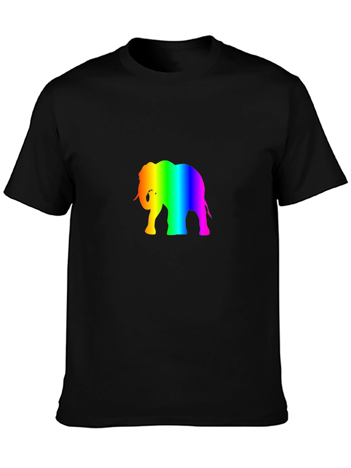 Rainbow Elephant Graphic Tee - Black