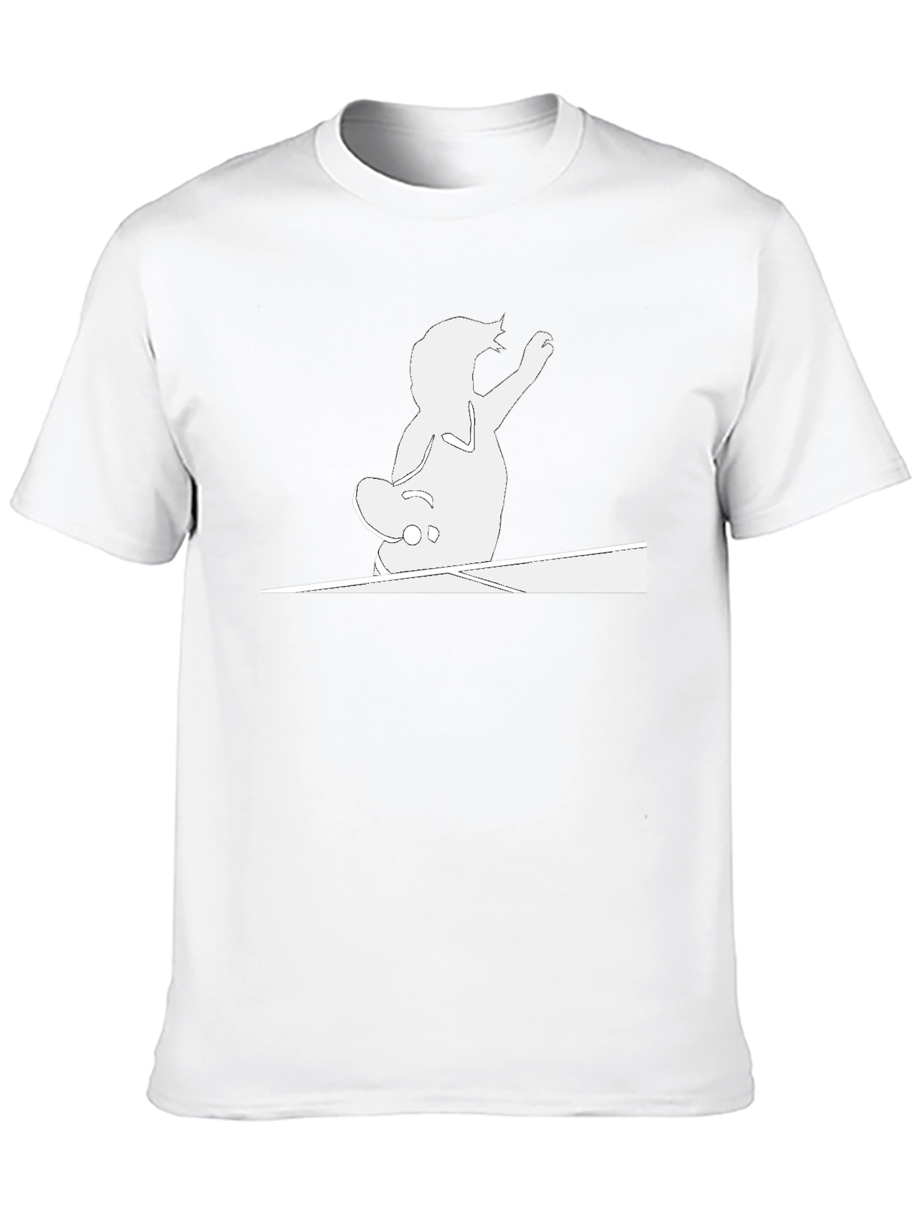 Cool Cat Skateboarder Black T-Shirt