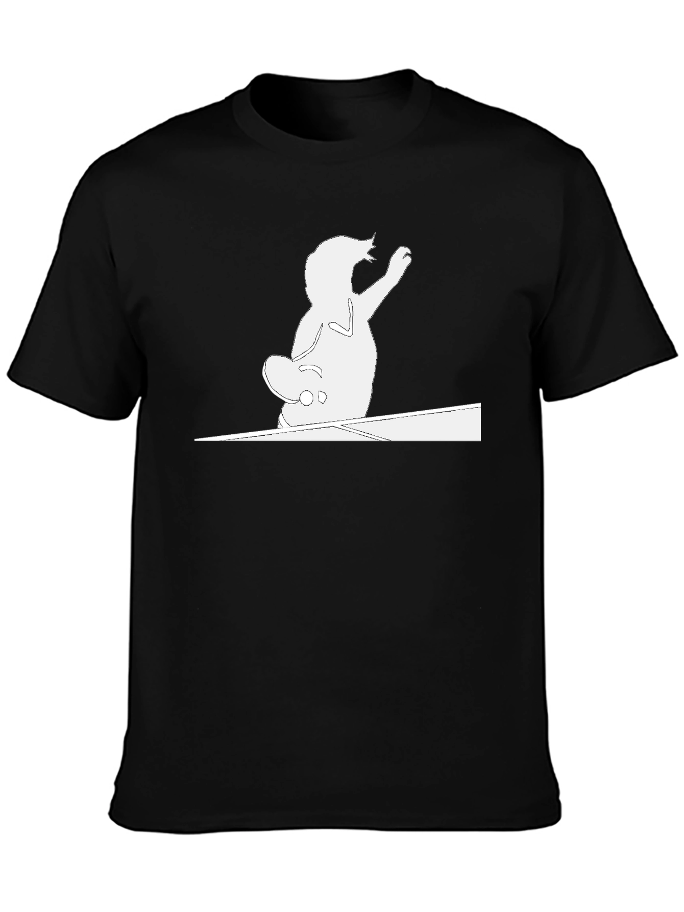 Cool Cat Skateboarder Black T-Shirt