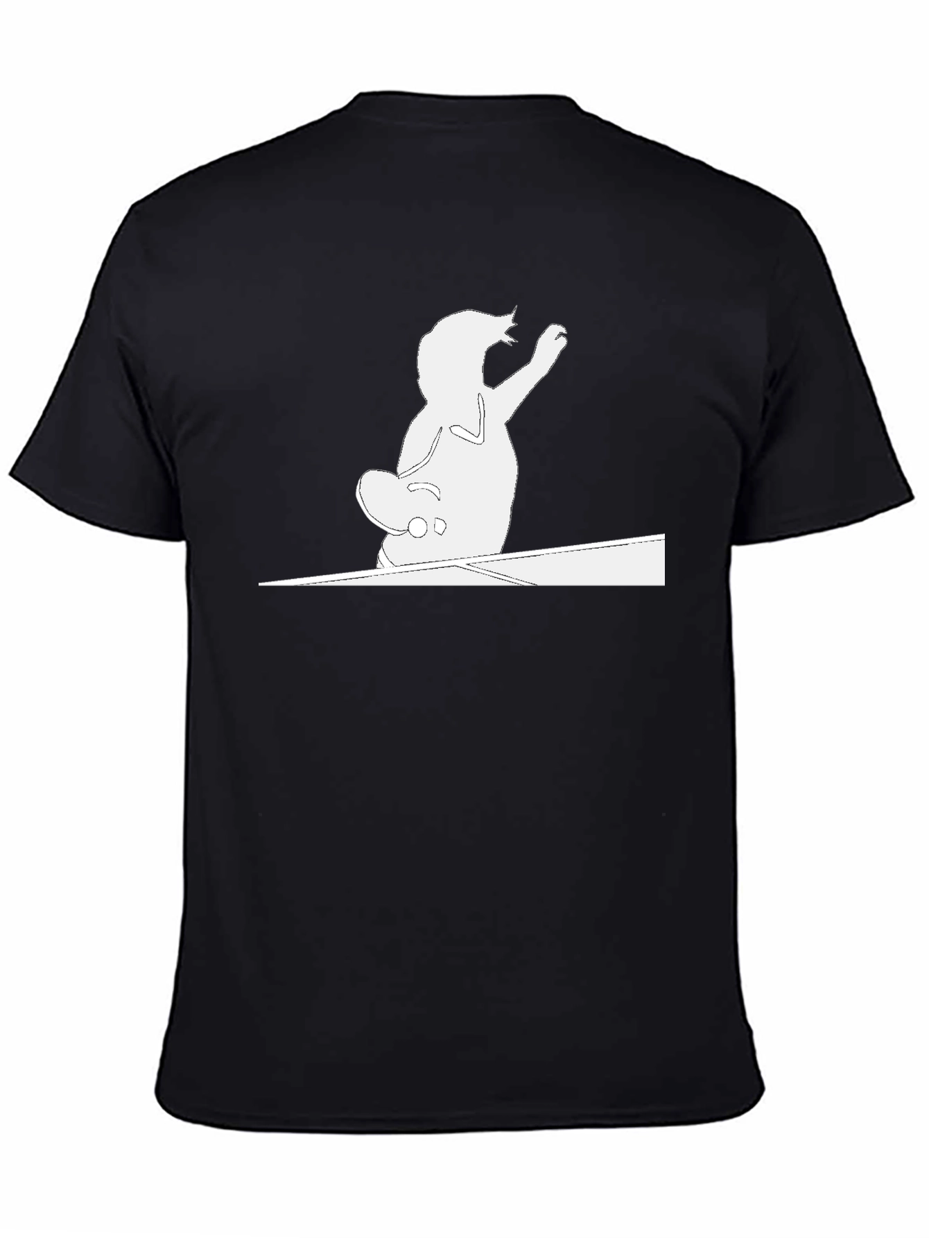 Cool Cat Skateboarder Black T-Shirt