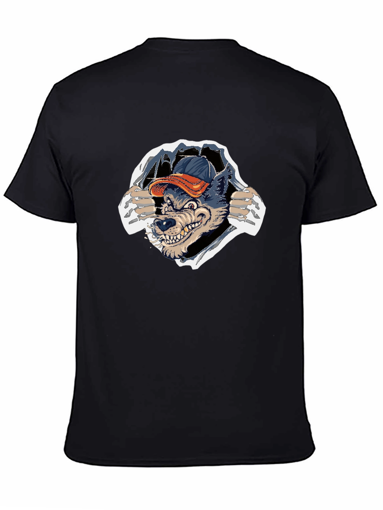 Wolf Graphic Tee - Ripped T-shirt Design