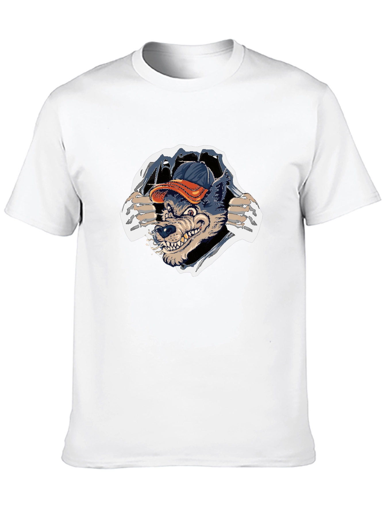 Wolf Graphic Tee - Ripped T-shirt Design